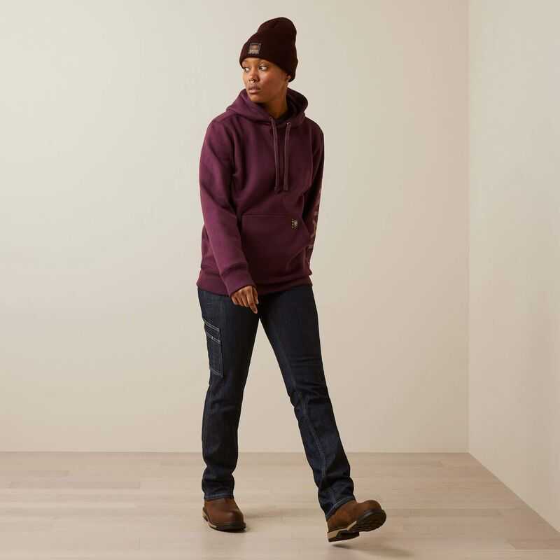 Ariat Rebar Graphic Hoodie Purple | 568XNSKIY