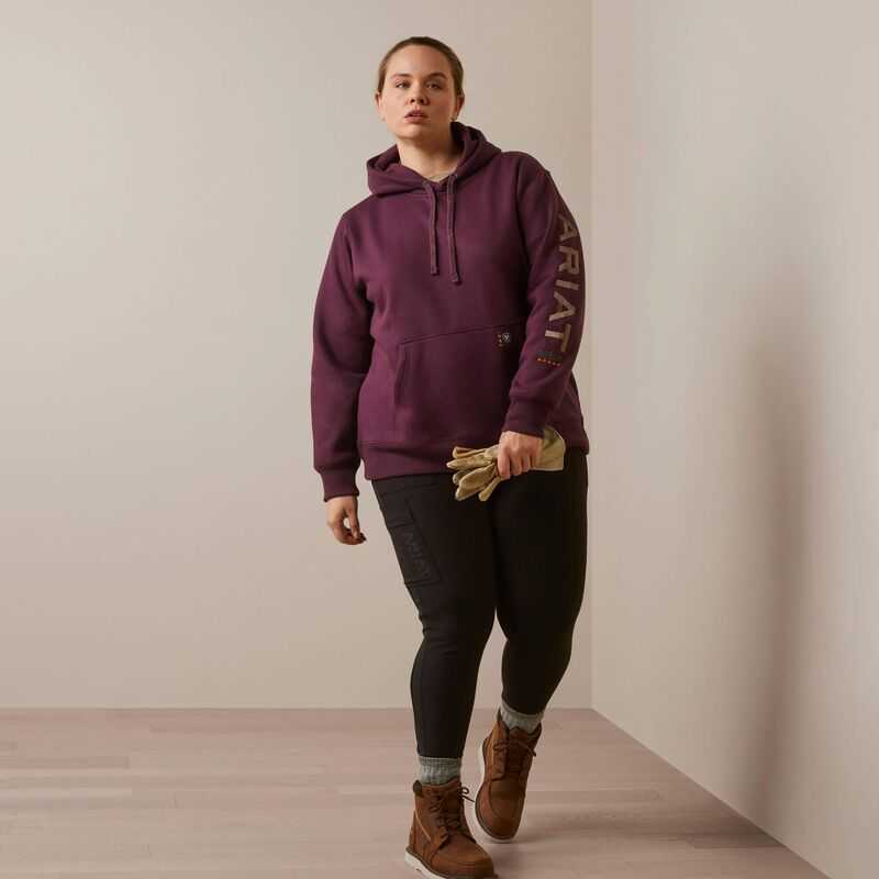 Ariat Rebar Graphic Hoodie Purple | 568XNSKIY