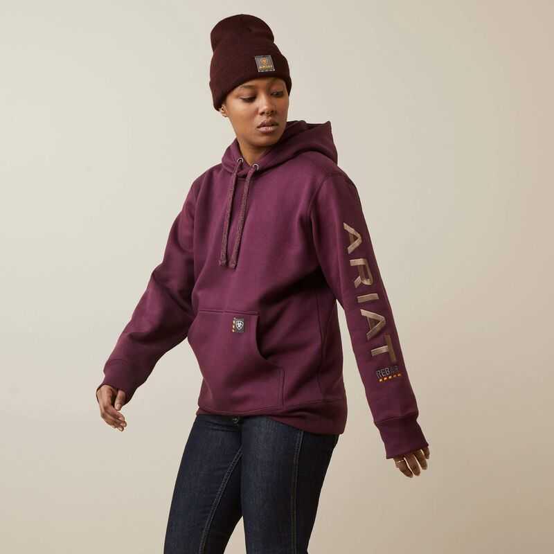 Ariat Rebar Graphic Hoodie Purple | 568XNSKIY