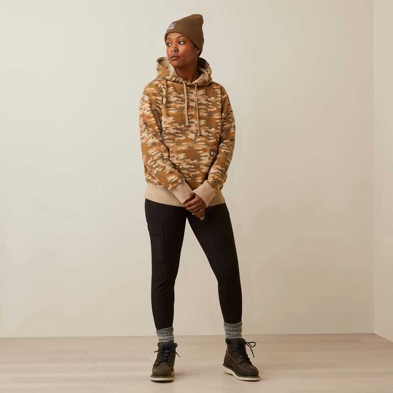 Ariat Rebar Graphic Printed Hoodie Beige Camo | 235VWPQUT