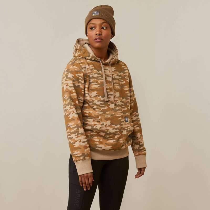 Ariat Rebar Graphic Printed Hoodie Beige Camo | 235VWPQUT