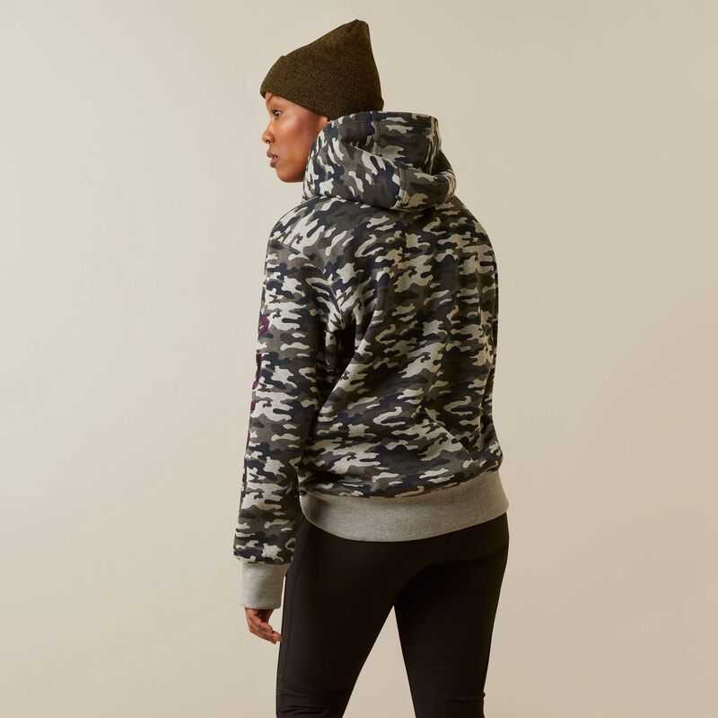 Ariat Rebar Graphic Printed Hoodie Grey Camo | 913GWQEVJ