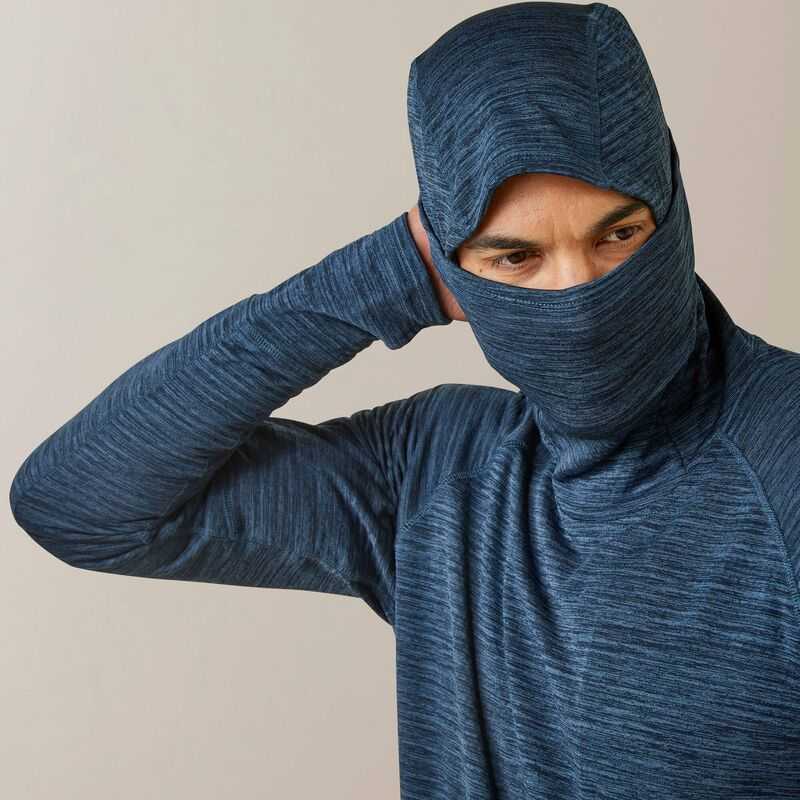 Ariat Rebar Gridwork Balaclava Baselayer Blue Turquoise | 185VHXZFL