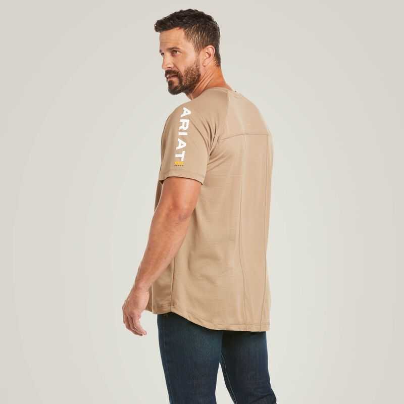 Ariat Rebar Heat Fighter T-Shirt Khaki | 948BUWZVH