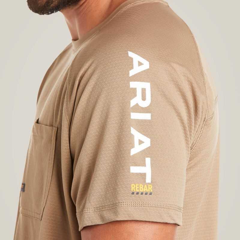 Ariat Rebar Heat Fighter T-Shirt Khaki | 948BUWZVH