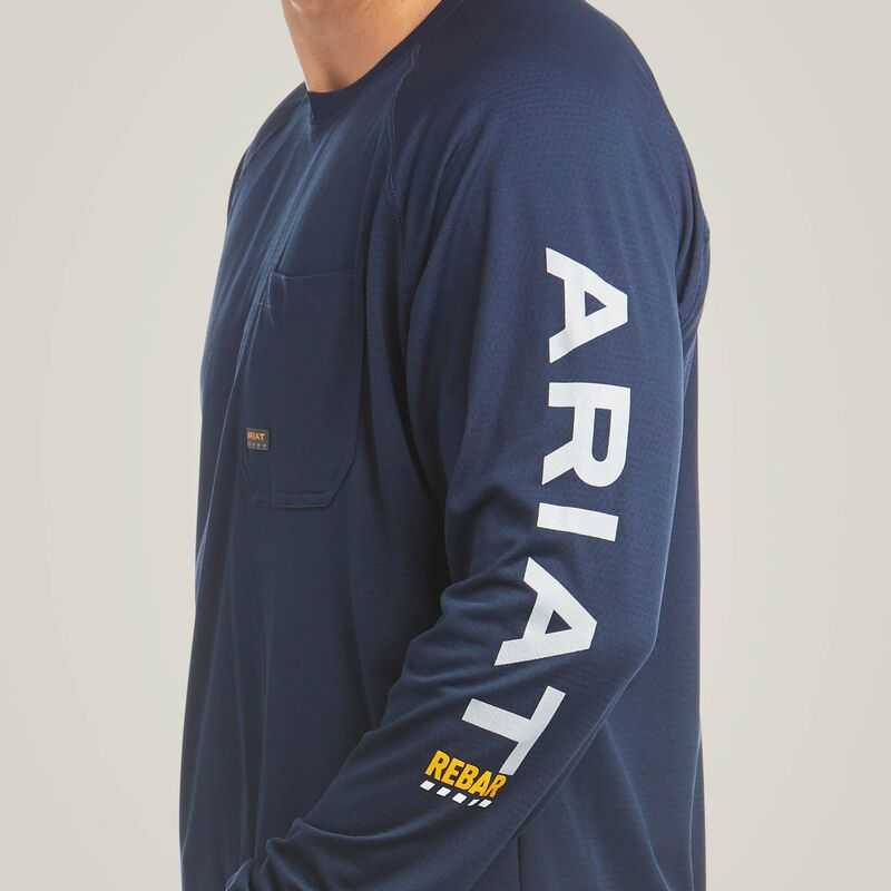 Ariat Rebar Heat Fighter T-Shirt Navy | 823FQVMWC