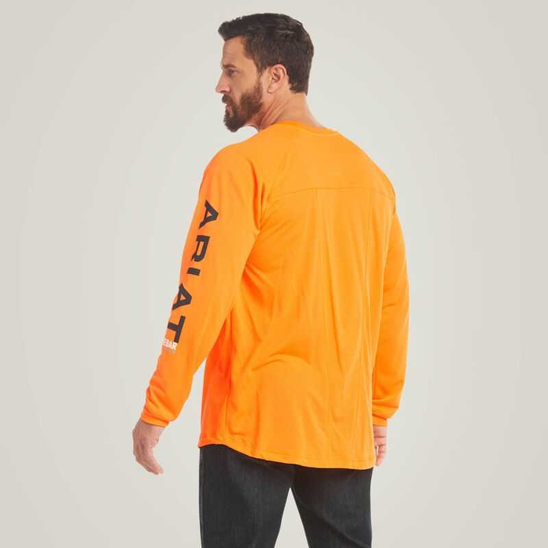 Ariat Rebar Heat Fighter T-Shirt Orange | 064ZQJPVH