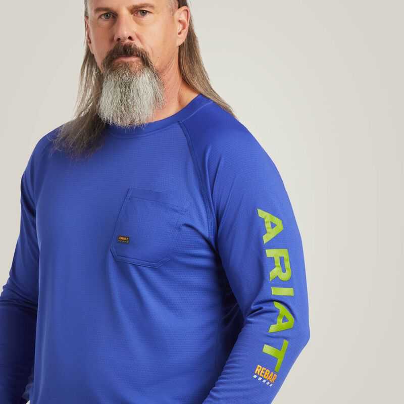 Ariat Rebar Heat Fighter T-Shirt Royal Blue | 817KHBIST