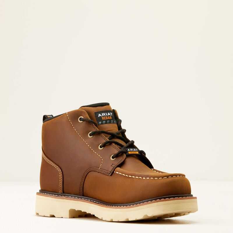 Ariat Rebar Lift Chukka Waterproof Work Boot Brown | 128WZLNRS