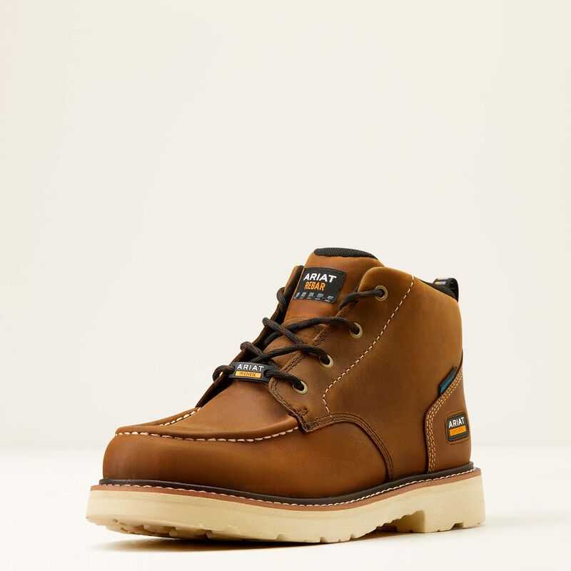 Ariat Rebar Lift Chukka Waterproof Work Boot Brown | 128WZLNRS