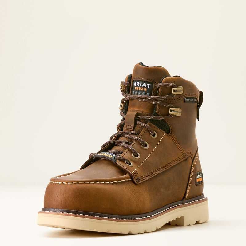 Ariat Rebar Lift Waterproof Composite Toe Work Boot Brown | 910TJWLQR