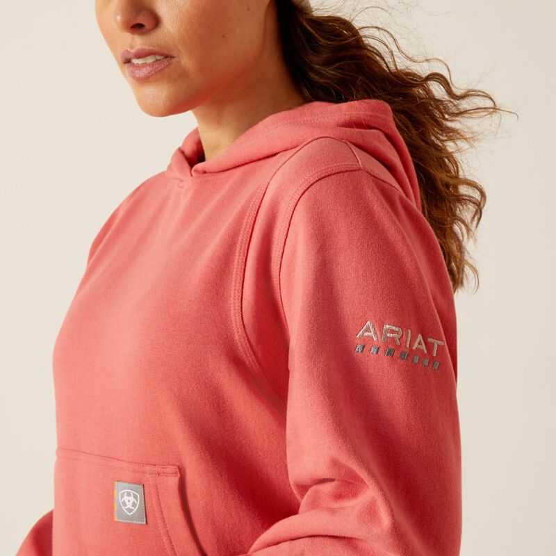 Ariat Rebar Lightweight Cropped Hoodie Red | 987SBFLNO