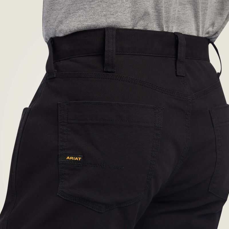 Ariat Rebar M4 Low Rise DuraStretch Made Tough Stackable Straight Leg Pant Black | 438HIMDTO