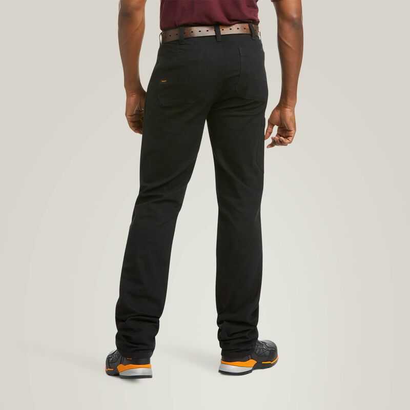 Ariat Rebar M4 Low Rise DuraStretch Made Tough Double Front Stackable Straight Leg Pant Black | 061VSDUOK