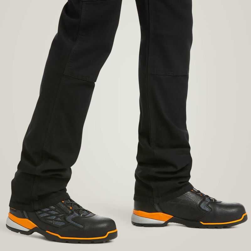 Ariat Rebar M4 Low Rise DuraStretch Made Tough Double Front Stackable Straight Leg Pant Black | 061VSDUOK