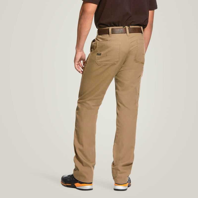 Ariat Rebar M4 Low Rise DuraStretch Made Tough Double Front Stackable Straight Leg Pant Khaki | 809MLPIFK