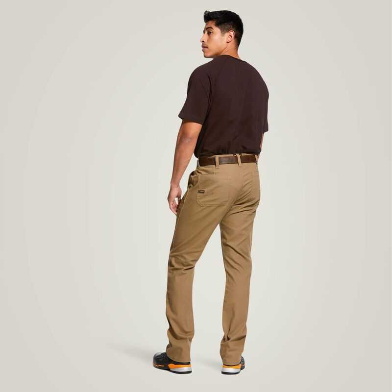 Ariat Rebar M4 Low Rise DuraStretch Made Tough Double Front Stackable Straight Leg Pant Khaki | 809MLPIFK