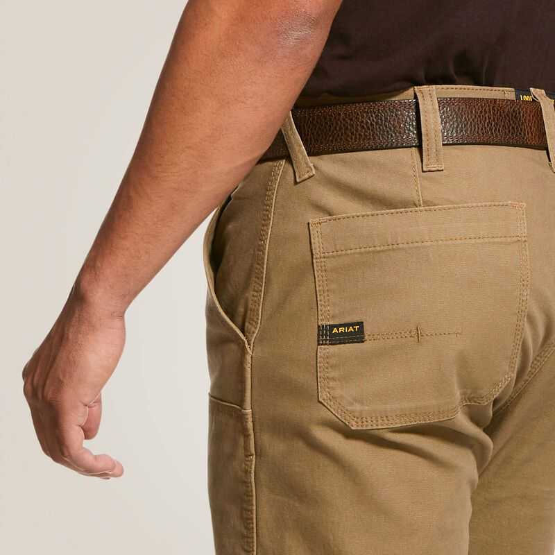 Ariat Rebar M4 Low Rise DuraStretch Made Tough Double Front Stackable Straight Leg Pant Khaki | 809MLPIFK