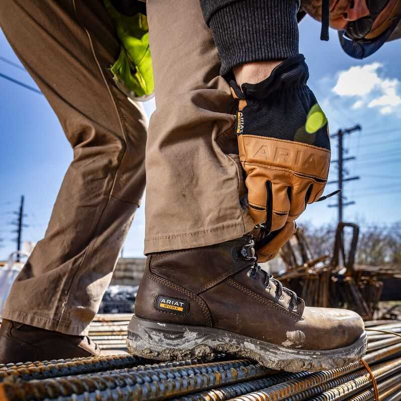 Ariat Rebar M4 Low Rise DuraStretch Made Tough Double Front Stackable Straight Leg Pant Khaki | 809MLPIFK