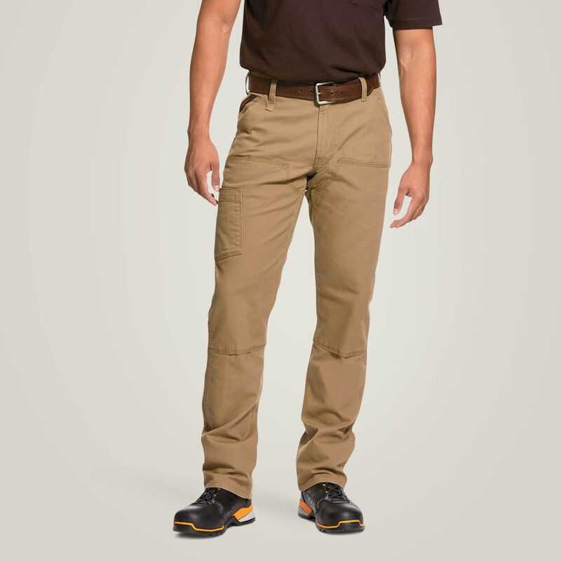 Ariat Rebar M4 Low Rise DuraStretch Made Tough Double Front Stackable Straight Leg Pant Khaki | 809MLPIFK