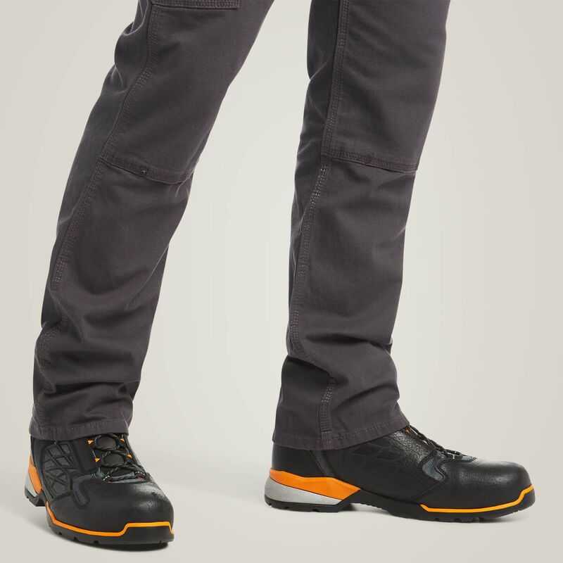 Ariat Rebar M4 Low Rise DuraStretch Made Tough Double Front Stackable Straight Leg Pant Grey | 071WRGBXU