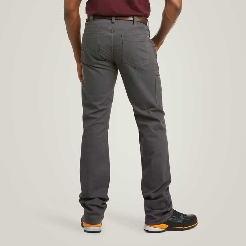 Ariat Rebar M4 Low Rise DuraStretch Made Tough Stackable Straight Leg Pant Grey | 901NZLVAM