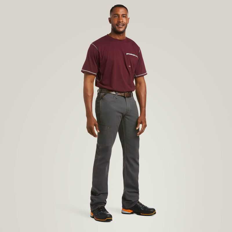 Ariat Rebar M4 Low Rise DuraStretch Made Tough Stackable Straight Leg Pant Grey | 901NZLVAM