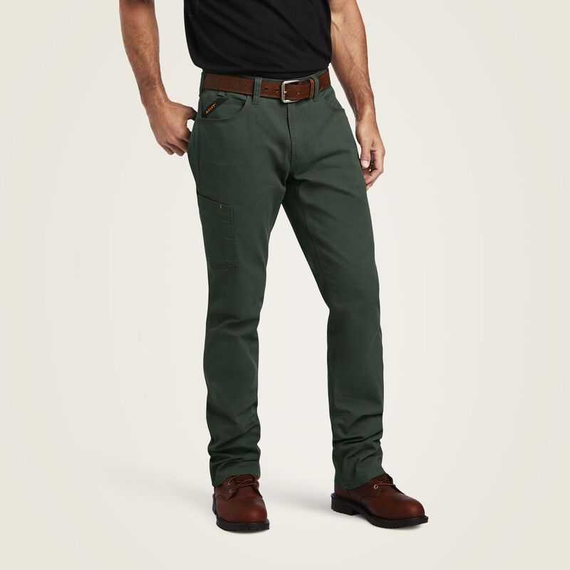 Ariat Rebar M4 Low Rise DuraStretch Made Tough Stackable Straight Leg Pant Deep Forest | 490LMQXEA