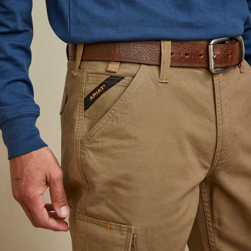 Ariat Rebar M4 Relaxed Made Tough Cargo Straight Pant Khaki | 714UALSDR