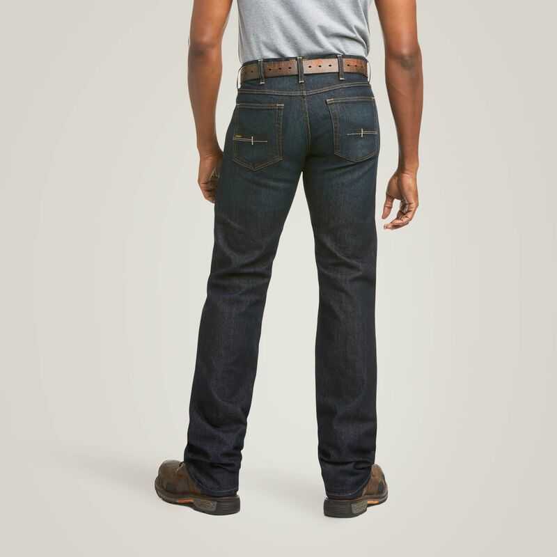 Ariat Rebar M5 Straight DuraStretch Basic Double Front Stackable Straight Leg Jean Blackstone | 926RDMLNW