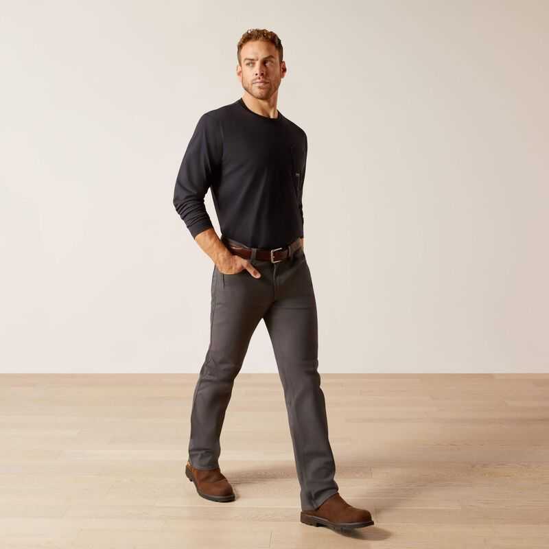 Ariat Rebar M5 Straight DuraStretch Made Tough Straight Pant Grey | 975HOJMLB