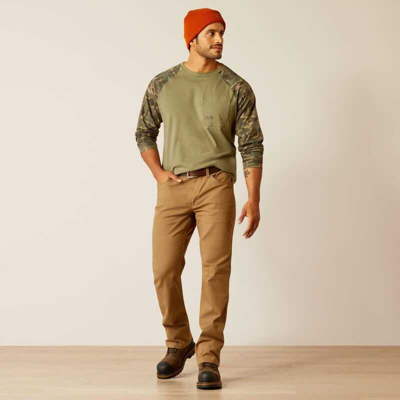 Ariat Rebar M5 Straight DuraStretch Made Tough Straight Pant Khaki | 053YZOMHQ