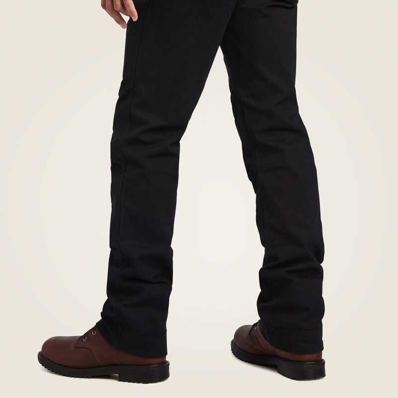 Ariat Rebar M5 Straight DuraStretch Washed Twill Dungaree Straight Leg Pant Black | 072GFPJIC