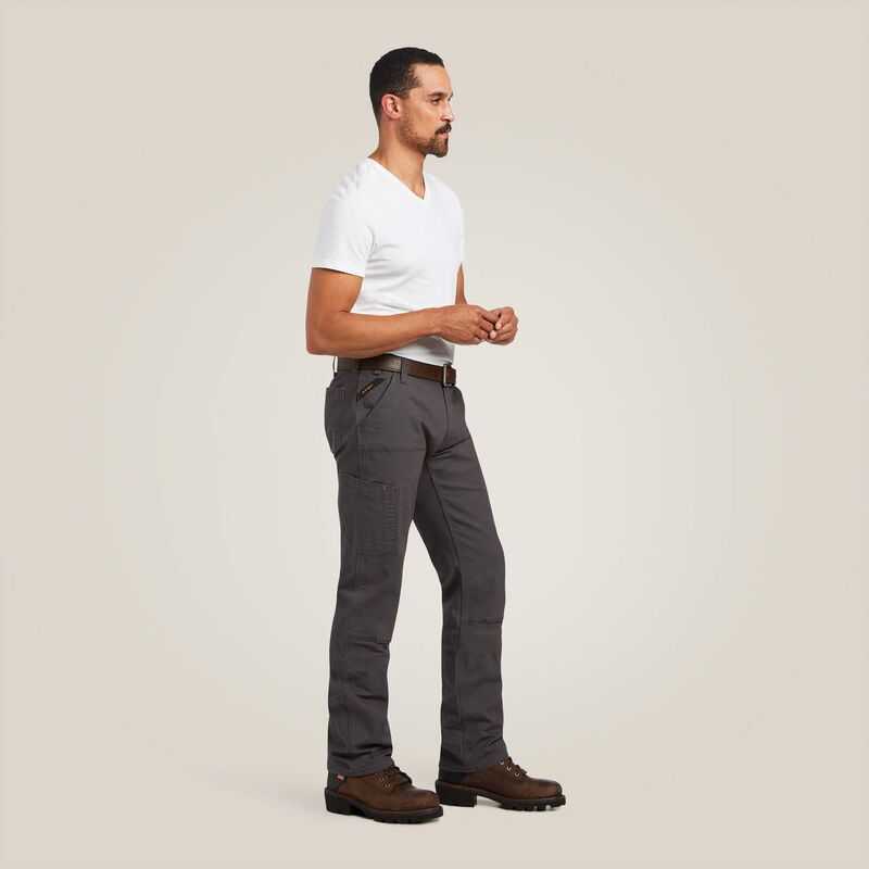 Ariat Rebar M7 Slim DuraStretch Made Tough Double Front Straight Pant Grey | 729XWYCUA