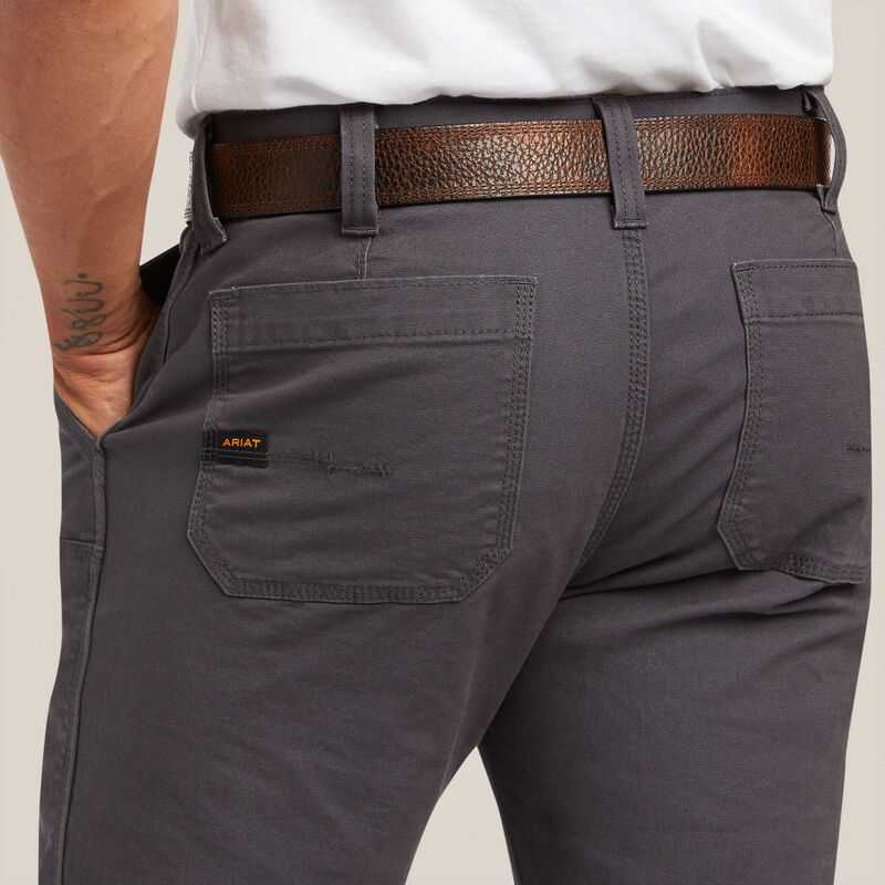 Ariat Rebar M7 Slim DuraStretch Made Tough Double Front Straight Pant Grey | 729XWYCUA