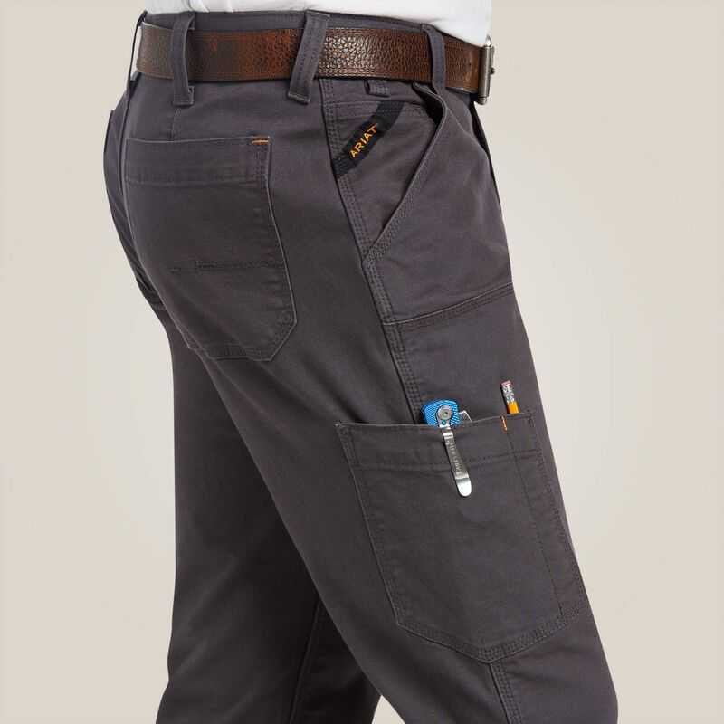 Ariat Rebar M7 Slim DuraStretch Made Tough Double Front Straight Pant Grey | 729XWYCUA