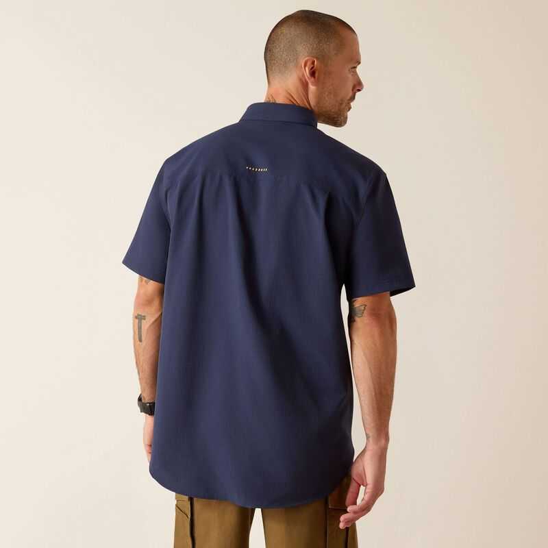 Ariat Rebar Made Tough 360 AirFlow Work Shirt Navy | 271VKWQHZ