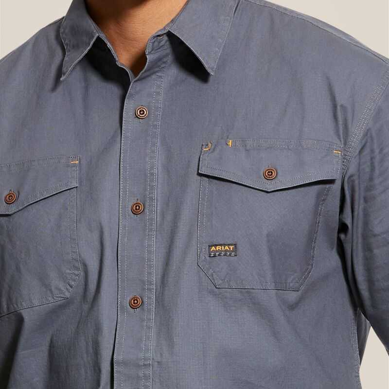 Ariat Rebar Made Tough DuraStretch Work Shirt Grey | 534ECYQUA