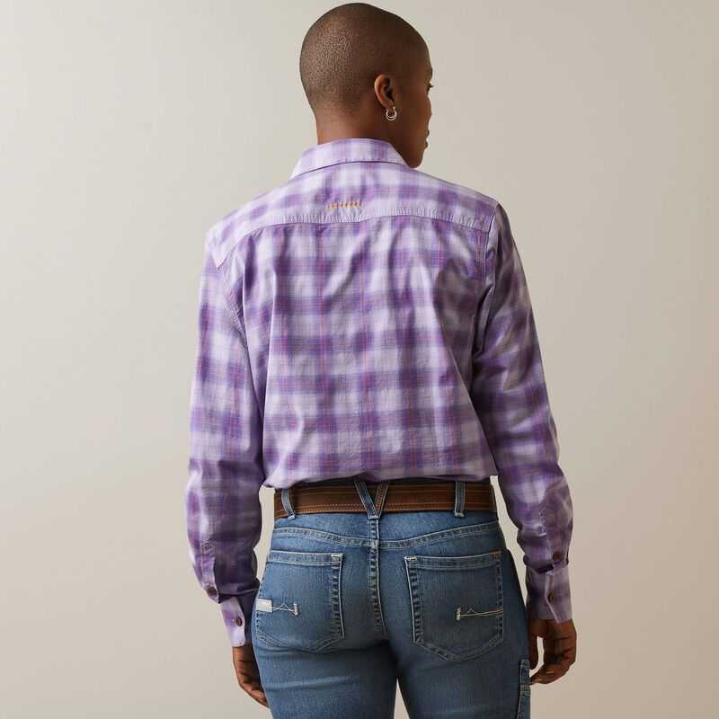 Ariat Rebar Made Tough DuraStretch Work Shirt Lavendar Plaid | 096QFMTLV