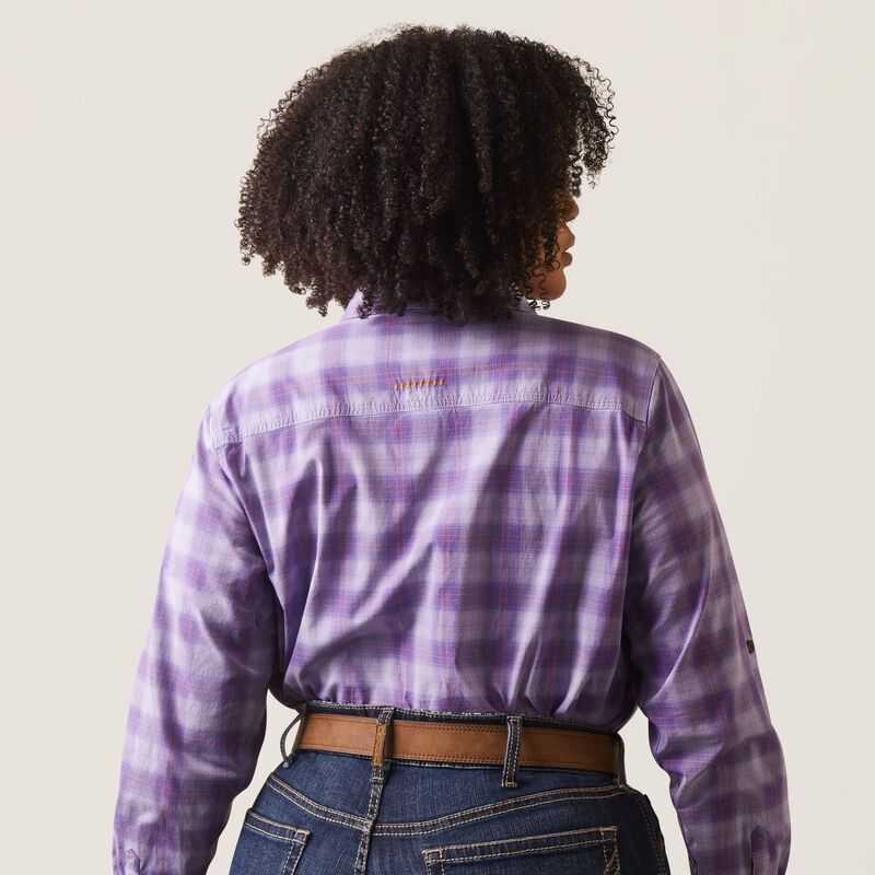 Ariat Rebar Made Tough DuraStretch Work Shirt Lavendar Plaid | 096QFMTLV