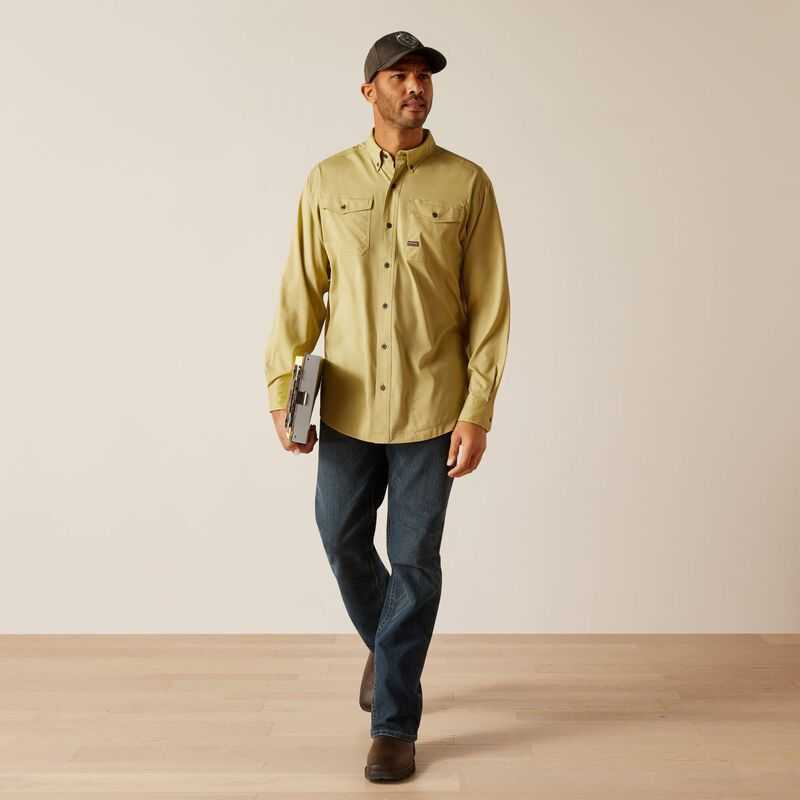 Ariat Rebar Made Tough VentTEK DuraStretch Work Shirt Olive | 937TOQGWP