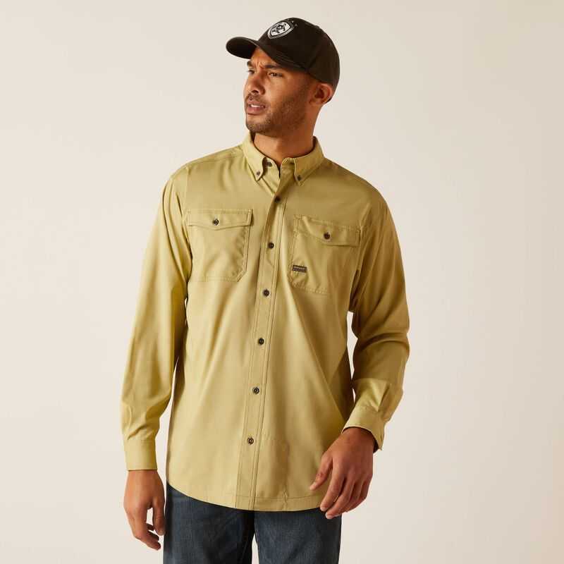 Ariat Rebar Made Tough VentTEK DuraStretch Work Shirt Olive | 937TOQGWP