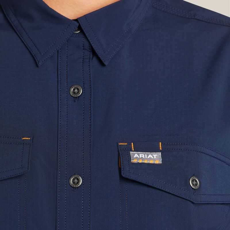 Ariat Rebar Made Tough VentTEK DuraStretch Work Shirt Navy | 180TWYDFO