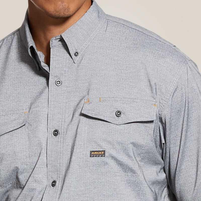 Ariat Rebar Made Tough VentTEK DuraStretch Work Shirt Grey | 849UQYVCI