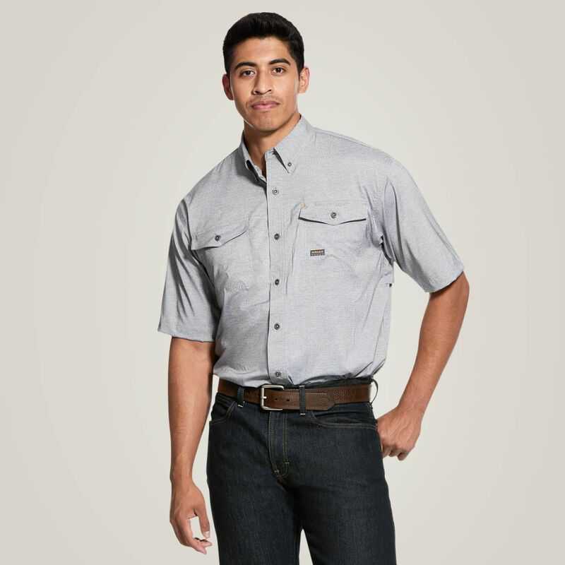 Ariat Rebar Made Tough VentTEK DuraStretch Work Shirt Grey | 849UQYVCI