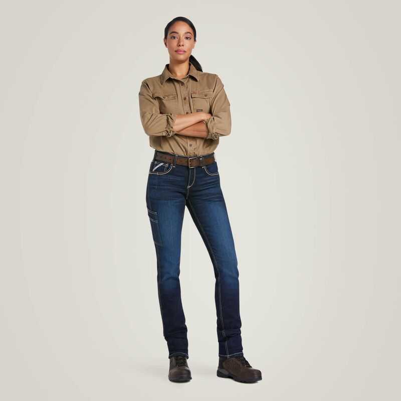 Ariat Rebar Perfect Rise Work Flex Riveter Slim Leg Jean Frances | 590EIKSHN