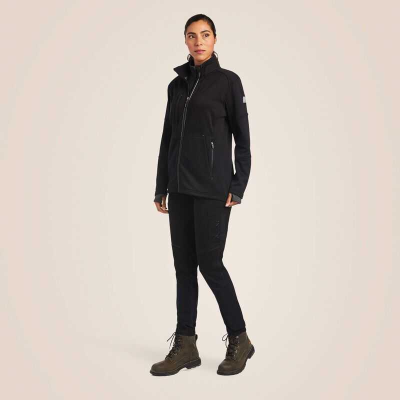 Ariat Rebar Polartec Elite Full Zip Sweatshirt Black | 253HLINAX