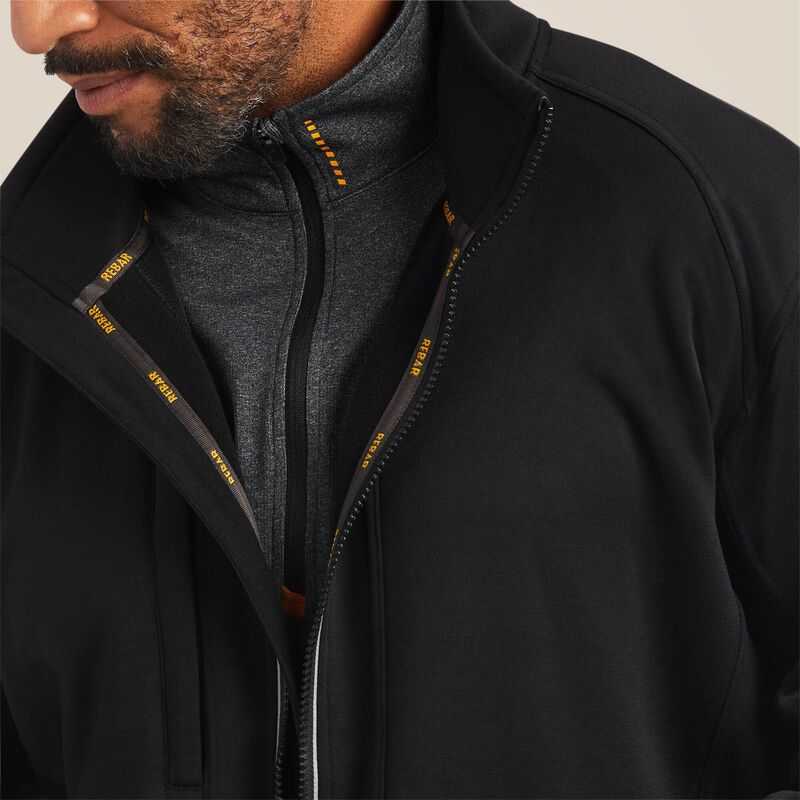 Ariat Rebar Polartec Elite Full Zip Sweatshirt Black | 839FRMLWP