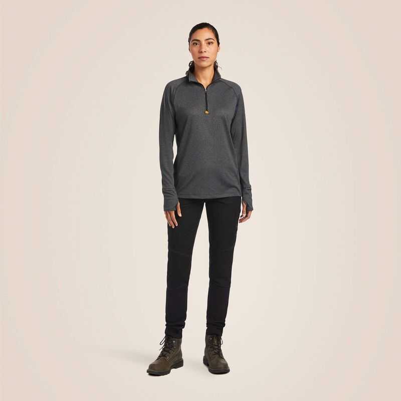 Ariat Rebar Polartec Elite Zip Baselayer Grey | 671DISYRX