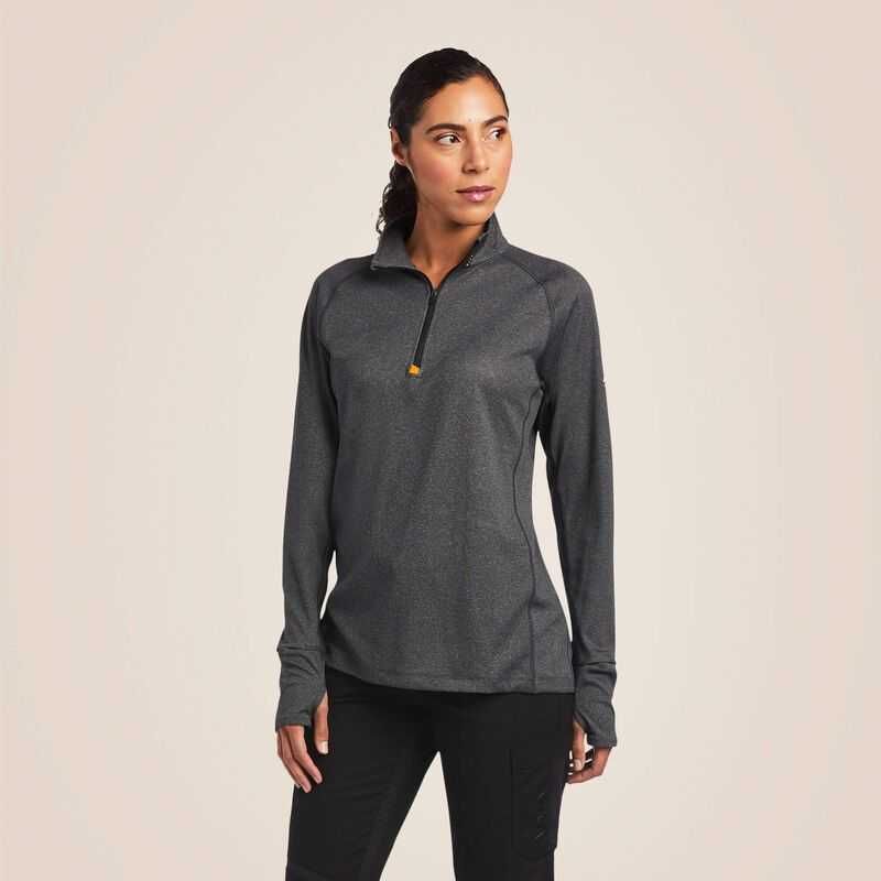 Ariat Rebar Polartec Elite Zip Baselayer Grey | 671DISYRX